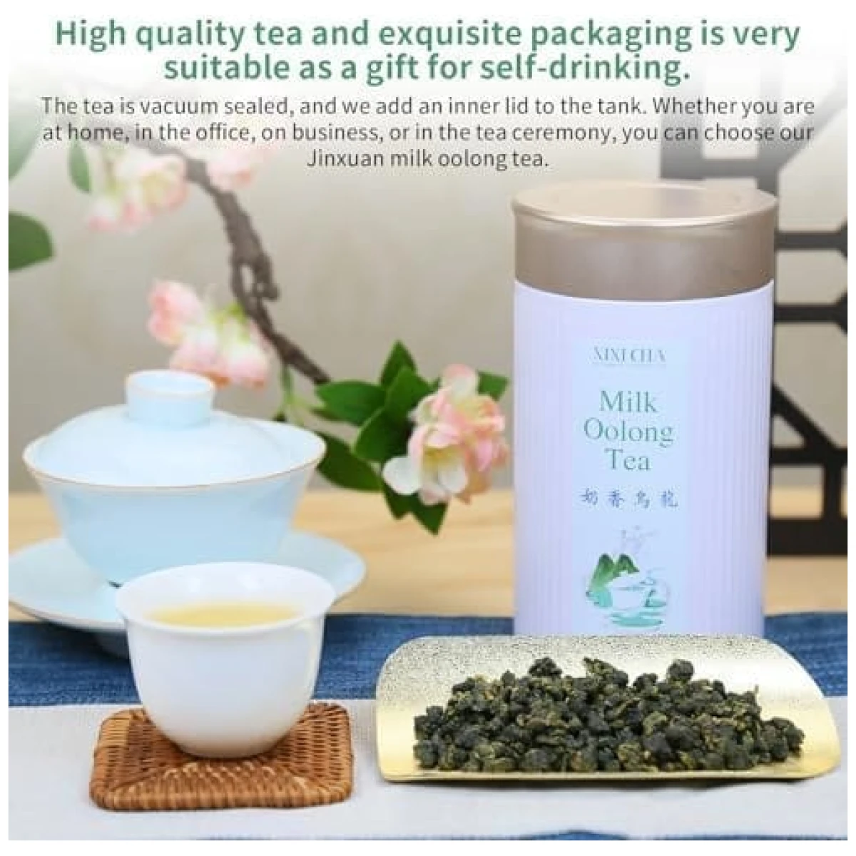 XIXICHA Milk Oolong Tea Loose Leaf Jin Xuan Milk Oolong Tea Taiwan Tea Taiwan Oolong Tea High Mountain Taiwan Gaoshan Ulong Tea Taiwanese Natural Milk and Creamy Aroma,Taste...