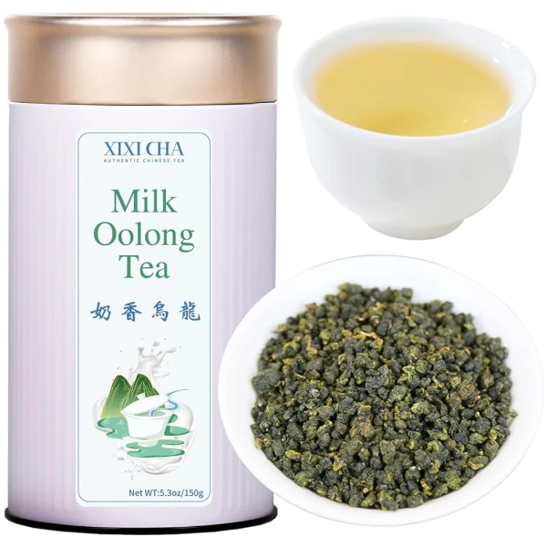 XIXICHA Milk Oolong Tea Loose Leaf Jin Xuan Milk Oolong Tea Taiwan Tea Taiwan Oolong Tea High Mountain Taiwan Gaoshan Ulong Tea Taiwanese Natural Milk and Creamy Aroma,Taste...