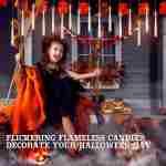 Halloween Decorations, 20pcs Floating Candles with Wand Remote, Flickering Warmer Light Flameless Candles, Magic Hanging Candles with DIY Sticker, Halloween Decorations Decor...