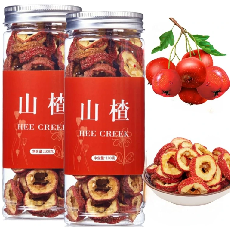 Hee Creek hawthorn berry tea山楂 Seedless Dried Hawthorn Slices 7.06oz / 200g Sun-Dried Hawthorn Slices, Tea Infusion, Naturally Dried Berry Slices, 无核山楂干 山楂片
