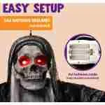 JOYIN 59” Halloween Animated Hanging Grim Reaper Decorations with Glowing Eyes and Creepy Sound, Halloween Skeleton Ghost Decorations for Haunted House Prop Decor,...