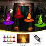 Tcamp Halloween Decorations Lighted Witch Hats Lights, 8Pcs Hanging Glowing Witch Hats with 44ft 104LED Halloween Lights String for Indoor, Outdoor, Yard, Tree Decor (8 Lighting...