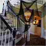 Yunfan 355" x 79" Halloween Creepy Cloth + Spider Web Halloween Decorations Outdoor Indoor Party Yard Spooky Backdrops Decor Supplies for Garden,Doorways,Haunted House,Windows,Home
