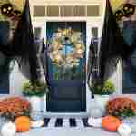 Yunfan 355" x 79" Halloween Creepy Cloth + Spider Web Halloween Decorations Outdoor Indoor Party Yard Spooky Backdrops Decor Supplies for Garden,Doorways,Haunted House,Windows,Home