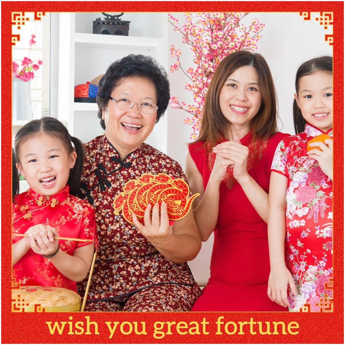 100 Pcs Chinese New Year Scratch Off Cards 2025 Year of The Snake Fortune Cards with 25 Chinese New Year Coin Chinese Decorations Money Good Luck Charms for Party Games Culture...