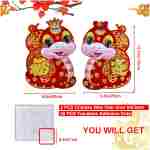 2 PCS Chinese New Year Decorations 2025, Lunar New Year Zodiac Snake Door Sticker Decorative Couplet for Home Restaurant Store Party, Spring Festival Window Cling Decal for Wall...