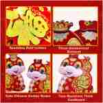 2 PCS Chinese New Year Decorations 2025, Lunar New Year Zodiac Snake Door Sticker Decorative Couplet for Home Restaurant Store Party, Spring Festival Window Cling Decal for Wall...