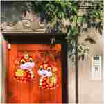 2 PCS Chinese New Year Decorations 2025, Lunar New Year Zodiac Snake Door Sticker Decorative Couplet for Home Restaurant Store Party, Spring Festival Window Cling Decal for Wall...