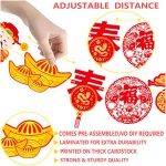 2025 Chinese New Year Banner Happy Chinese New Year Decorations 2pcs Spring Festival Party Banners Lunar New Year Cutout Banners for Red Year of Snake Party Supplies