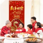 2025 Chinese New Year Door Cover, Chinese New Year Banner 2025 Year of The Snake Banner, 2025 Chinese New Year Decorations, China Spring Festival Lunar New Year Decor