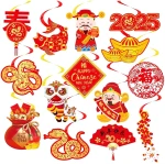 20pcs Chinese New Year Hanging Swirl Decorations 2025 Lunar New Year Decorations Spring Festival Ceiling Streamers for The Snake Chinese New Year Party Chinese Spring Festival...