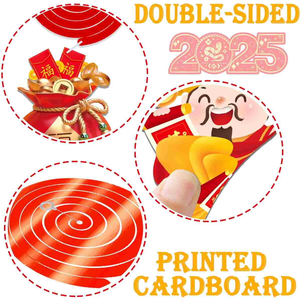 20pcs Chinese New Year Hanging Swirl Decorations 2025 Lunar New Year Decorations Spring Festival Ceiling Streamers for The Snake Chinese New Year Party Chinese Spring Festival...