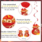 20pcs Chinese New Year Hanging Swirl Decorations 2025 Lunar New Year Decorations Spring Festival Ceiling Streamers for The Snake Chinese New Year Party Chinese Spring Festival...