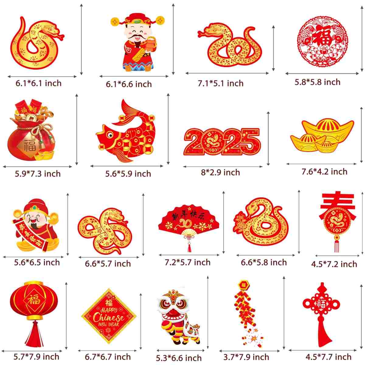 20pcs Chinese New Year Hanging Swirl Decorations 2025 Lunar New Year Decorations Spring Festival Ceiling Streamers for The Snake Chinese New Year Party Chinese Spring Festival...