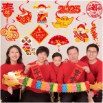 20pcs Chinese New Year Hanging Swirl Decorations 2025 Lunar New Year Decorations Spring Festival Ceiling Streamers for The Snake Chinese New Year Party Chinese Spring Festival...