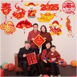 20pcs Chinese New Year Hanging Swirl Decorations 2025 Lunar New Year Decorations Spring Festival Ceiling Streamers for The Snake Chinese New Year Party Chinese Spring Festival...