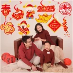 20pcs Chinese New Year Hanging Swirl Decorations 2025 Lunar New Year Decorations Spring Festival Ceiling Streamers for The Snake Chinese New Year Party Chinese Spring Festival...