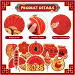 22 Set Chinese New Year Decoration 2025 Lunar New Year Hanging Swirls Spring Festival Ceiling Streamers Red Gold Spiral Banner Year of the Snake Decoration Holiday Home Party...