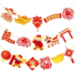 2pcs Chinese New Year Banner 2025 Red and Gold Chinese New Years Decorations Happy Chinese New Year Banner 2025 Spring Festival Party Decorations for Lunar New Year 2025 Chinese...
