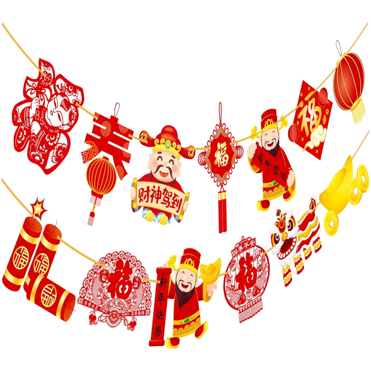 2pcs Chinese New Year Banner 2025 Red and Gold Chinese New Years Decorations Happy Chinese New Year Banner 2025 Spring Festival Party Decorations for Lunar New Year 2025 Chinese...