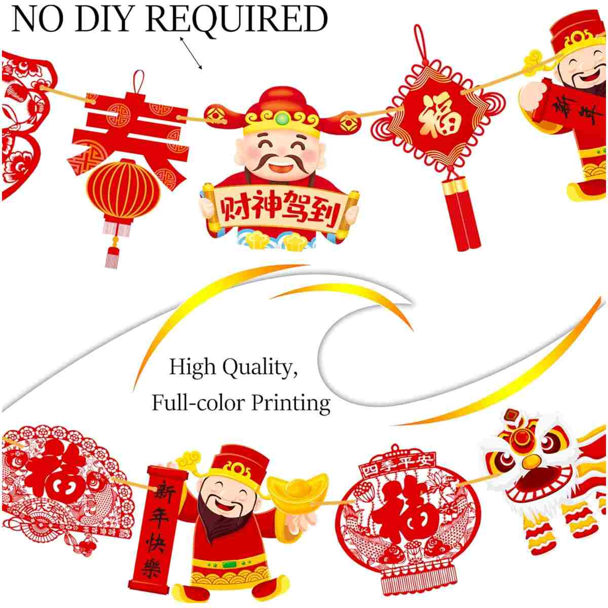 2pcs Chinese New Year Banner 2025 Red and Gold Chinese New Years Decorations Happy Chinese New Year Banner 2025 Spring Festival Party Decorations for Lunar New Year 2025 Chinese...