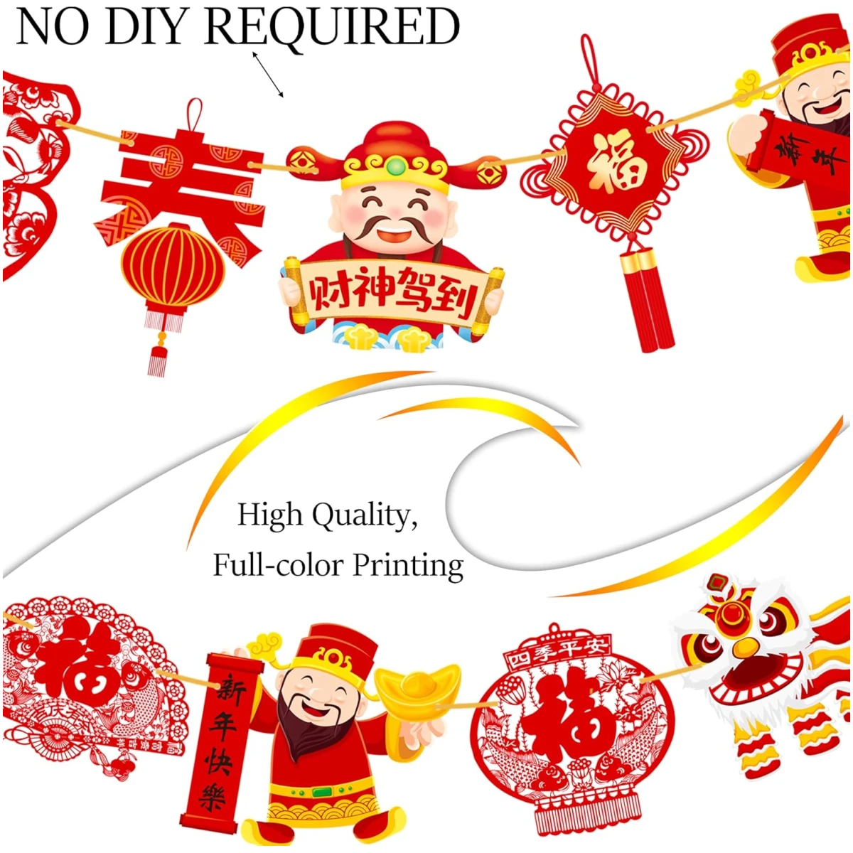 2pcs Chinese New Year Banner 2025 Red and Gold Chinese New Years Decorations Happy Chinese New Year Banner 2025 Spring Festival Party Decorations for Lunar New Year 2025 Chinese...