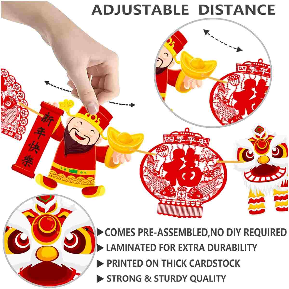 2pcs Chinese New Year Banner 2025 Red and Gold Chinese New Years Decorations Happy Chinese New Year Banner 2025 Spring Festival Party Decorations for Lunar New Year 2025 Chinese...