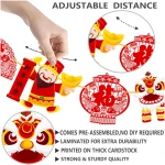 2pcs Chinese New Year Banner 2025 Red and Gold Chinese New Years Decorations Happy Chinese New Year Banner 2025 Spring Festival Party Decorations for Lunar New Year 2025 Chinese...