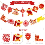 2pcs Chinese New Year Banner 2025 Red and Gold Chinese New Years Decorations Happy Chinese New Year Banner 2025 Spring Festival Party Decorations for Lunar New Year 2025 Chinese...