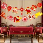 2pcs Chinese New Year Banner 2025 Red and Gold Chinese New Years Decorations Happy Chinese New Year Banner 2025 Spring Festival Party Decorations for Lunar New Year 2025 Chinese...