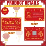 50 Counts Chinese New Year 2025 Scratch off Fortune Cards with 50 Fortune Coins 2025 Year of the Snake Party Games Spring Festival Party Supplies for Lunar New Year Presents...
