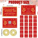 50 Counts Chinese New Year 2025 Scratch off Fortune Cards with 50 Fortune Coins 2025 Year of the Snake Party Games Spring Festival Party Supplies for Lunar New Year Presents...