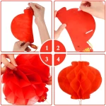 Auihiay Chinese New Year Decorations 2025, Lunar New Year Couplets Chunlian Set, Spring Festival Party Decor with Fu Character and Red Lanterns for Spring Festival Decorations