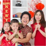 Auihiay Chinese New Year Decorations 2025, Lunar New Year Couplets Chunlian Set, Spring Festival Party Decor with Fu Character and Red Lanterns for Spring Festival Decorations