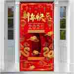 Avezano Chinese New Year Decorations 2025 Chinese New Year Banner Lunar New Year Decorations 2025 Year of the Snake Door Cover Decorations