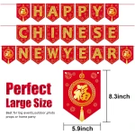 Blulu 23 Pieces Chinese New Year Bunting Banner Letter 2025 Year of Snake Party Bunting Banner Festive Decorations for Chinese New Year