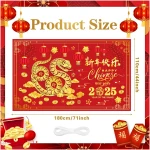 Chinese New Year Banner Backdrop Decorations 2025, Lunar New Year Backdrop Decorations 2025, Snake Chinese New Year Banner for Spring Festival Decorations 2025
