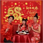 Chinese New Year Banner Backdrop Decorations 2025, Lunar New Year Backdrop Decorations 2025, Snake Chinese New Year Banner for Spring Festival Decorations 2025