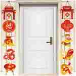 Chinese New Year Decoration 2025,Year of the Snake 2025 Decorations Lunar New Year Decorations Spring Festival Couplets Lunar Porch Hanging Sign Banner Ornaments Party Supplies