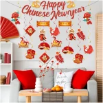 Chinese New Year Decorations 2025, 19Pcs Lunar New Year Decorations Spring Festival Hanging Swirls,Chinese Snake Decorations Red Ceiling Hanging Supplies for Chinese New Year...