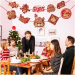 Chinese New Year Decorations 2025 Chinese New Year Snake Banner Decorations Chinese New Year Door Decor Red Gold Chinese New Years Banner Year of the Snake Lunar New Year...