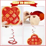 Chinese New Year Decorations 2025, Happy Chinese New Year Banner, Lunar New Year Decorations with Hanging Swirls, The Year of The Snake, Lunar New Year Banners, Spring Festival...
