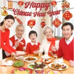 Chinese New Year Decorations 2025, Happy Chinese New Year Banner, Lunar New Year Decorations with Hanging Swirls, The Year of The Snake, Lunar New Year Banners, Spring Festival...