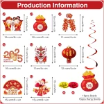 Chinese New Year Decorations 2025,include 1 No Diy Chinese New Year Banner and 16 Pcs Chinese New Year Hanging Decorations,Lunar New Year Decorations 2025 for Lunar Year Spring...