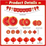 Chinese New Year Decorations 2025, Lunar New Year Decorations, Lunar New Year Banner, Lucky Paper Fans, Lunar New Year Decorations 2025