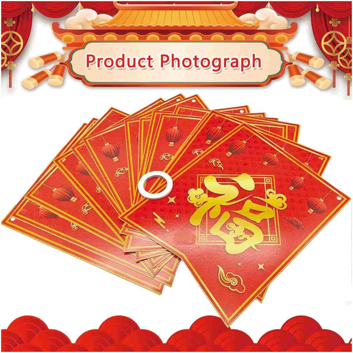 Chinese New Year Decorations 2025,Red Gold 16.4Ft Happy Lunar New Year Banner New Year Decorations 2025 Spring Festival Flag Bunting Garland NYE Eve Party Decorations Backdrop...