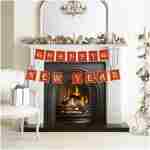 Chinese New Year Decorations 2025,Red Gold 16.4Ft Happy Lunar New Year Banner New Year Decorations 2025 Spring Festival Flag Bunting Garland NYE Eve Party Decorations Backdrop...