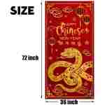 Chinese New Year Door Cover 2025 Year of The Snake Banner China Spring Festival Lunar New Year Decor Chinese New Year Decorations for Home Party