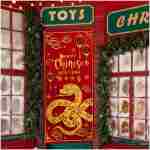Chinese New Year Door Cover 2025 Year of The Snake Banner China Spring Festival Lunar New Year Decor Chinese New Year Decorations for Home Party