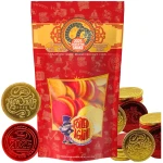 Foiled Again! 2025 Lunar New Year Chocolate Coins - Year of the Snake - Gold and Red Foil - Prosperity and Good Fortune Gift - Pure Belgian Chocolate Red Envelope Fill